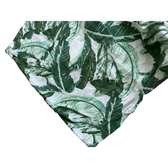 OLD NAVY Tropical Palm Leaf Linen Blend Shorts Size 12 - Picture 4 of 6